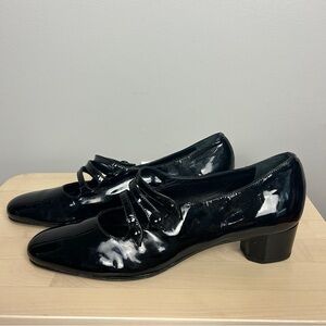 AMALFI Vintage Patent Leather 3 Strap Mary Jane Heels Size 10.5‎